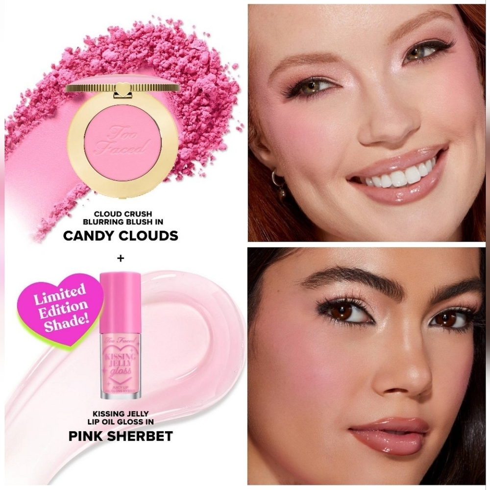 Too Faced Blush & Lip Gloss Set.